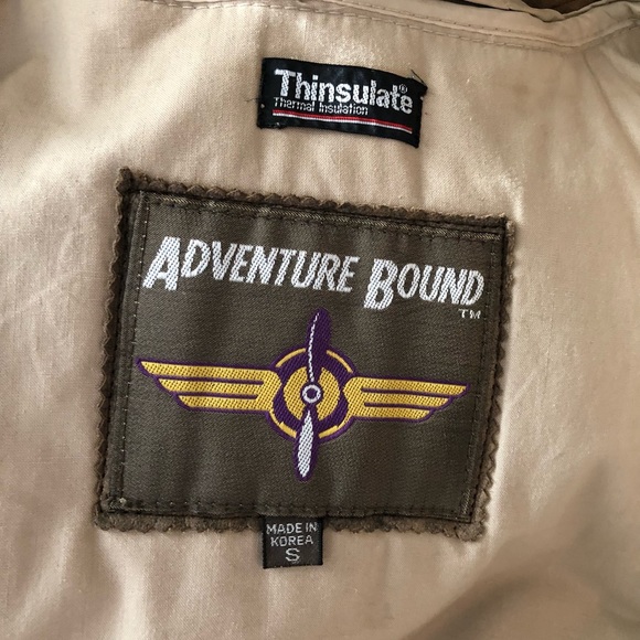 Adventure Bound 100% Leather Bomber Jacket, Small Oversized - Brown - Picture 3 of 9